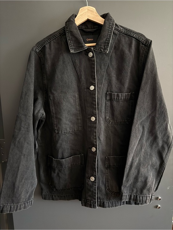 Quince Jackets & Blazers - Quince Organic Cotton Denim Chore Jacket - Washed Black - Size L NWT